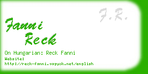 fanni reck business card